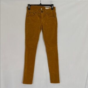 Rag & Bone Corduroy Pants Size 24 Skinny Gold Color EUC